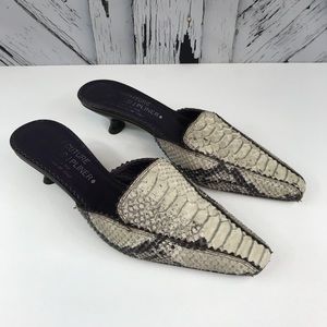 Mules à Talons Donald J Pliner - Pointure 6.5 US Femme - Cuir Et Suède - Occasion - Style Élégant